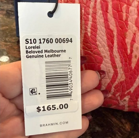 ❤🔹️Brahmin 🔹️Coral LoreleiBeloved Melbourne Croc Embossed Bag + Passport Set